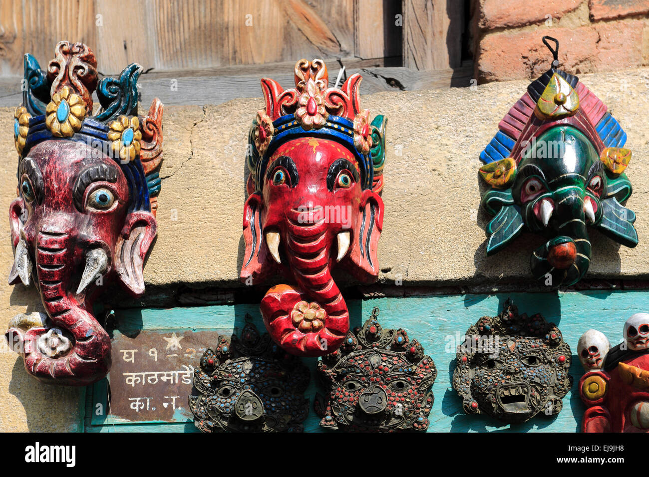 Souvenir Stände und Geschäfte, Bezirk Thamel, Kathmandu Stadt, Nepal, Asien. Stockfoto