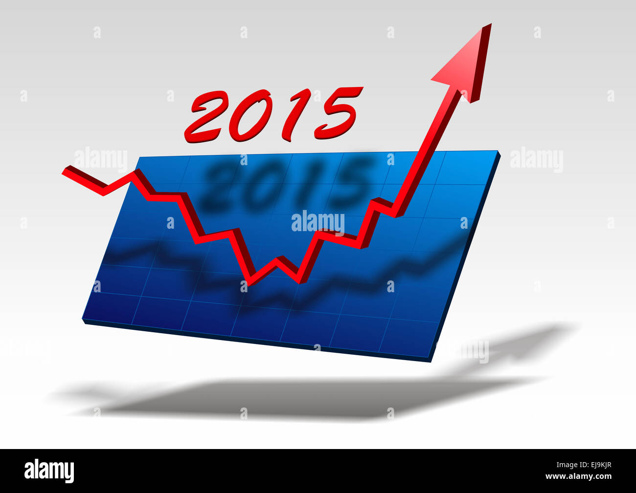 Diagramm zeigt wiederum sich für das Jahr 2015 Stockfoto