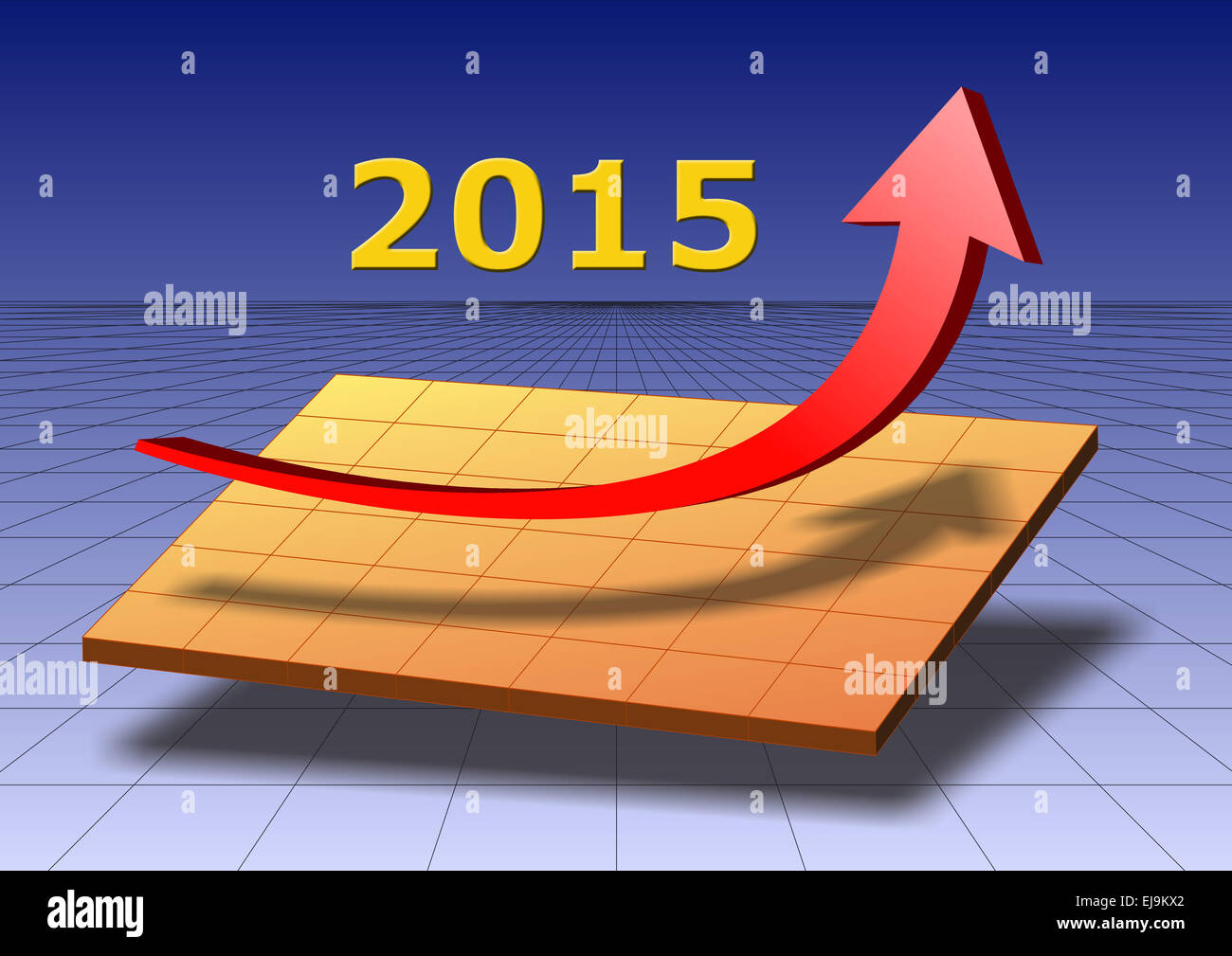 Diagramm zeigt auftauchen für das Jahr 2015 Stockfoto