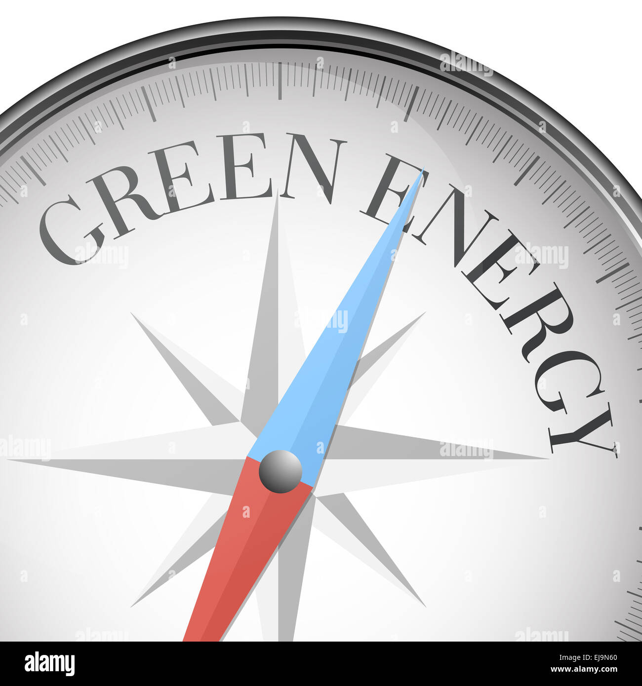 Kompass grüne Energie Stockfoto