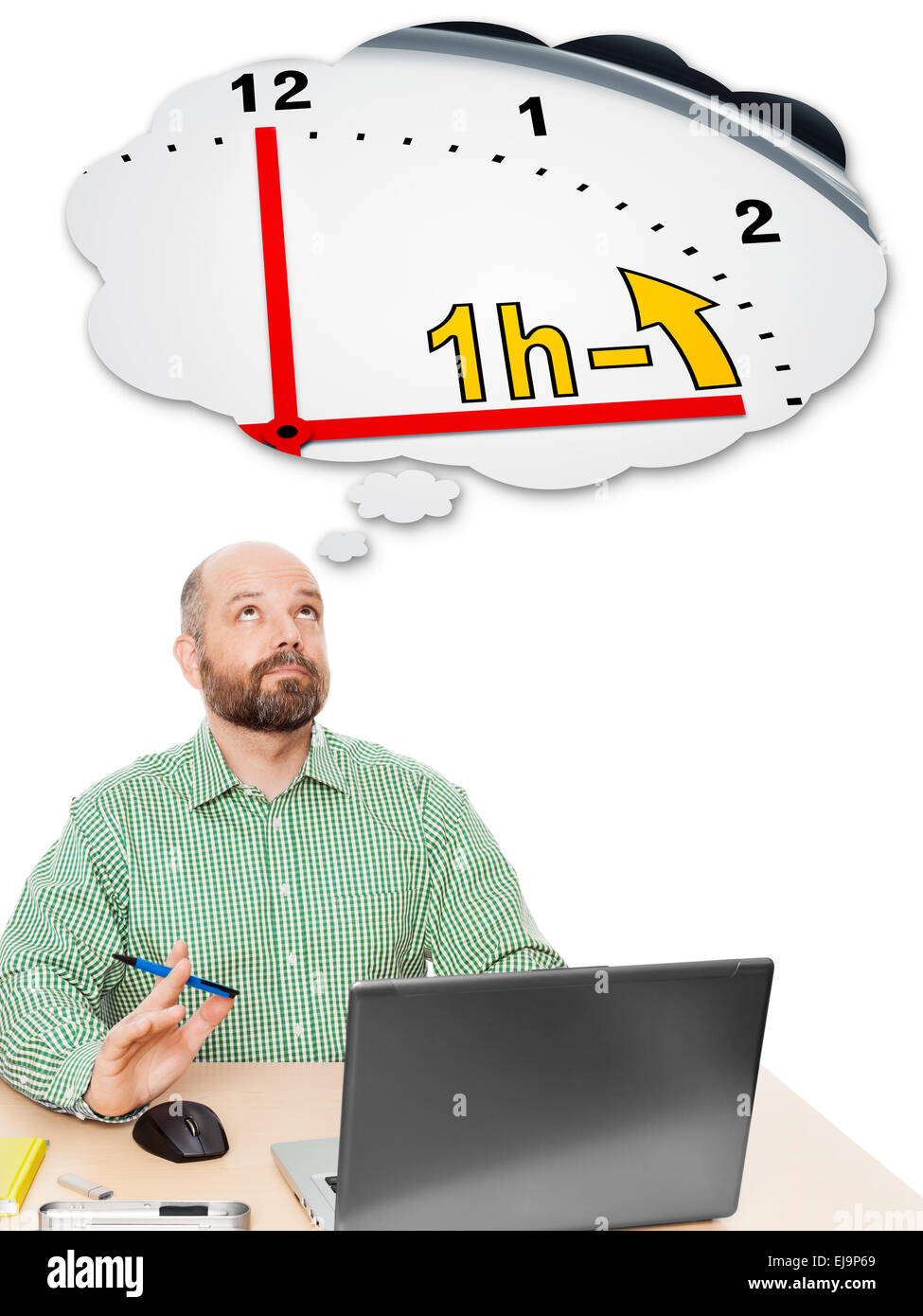 Business Mann Sommer-/ Winterzeit Stockfoto