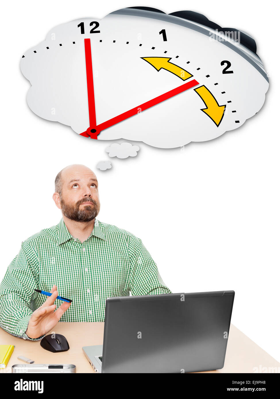 Business Mann Sommer-/ Winterzeit Stockfoto