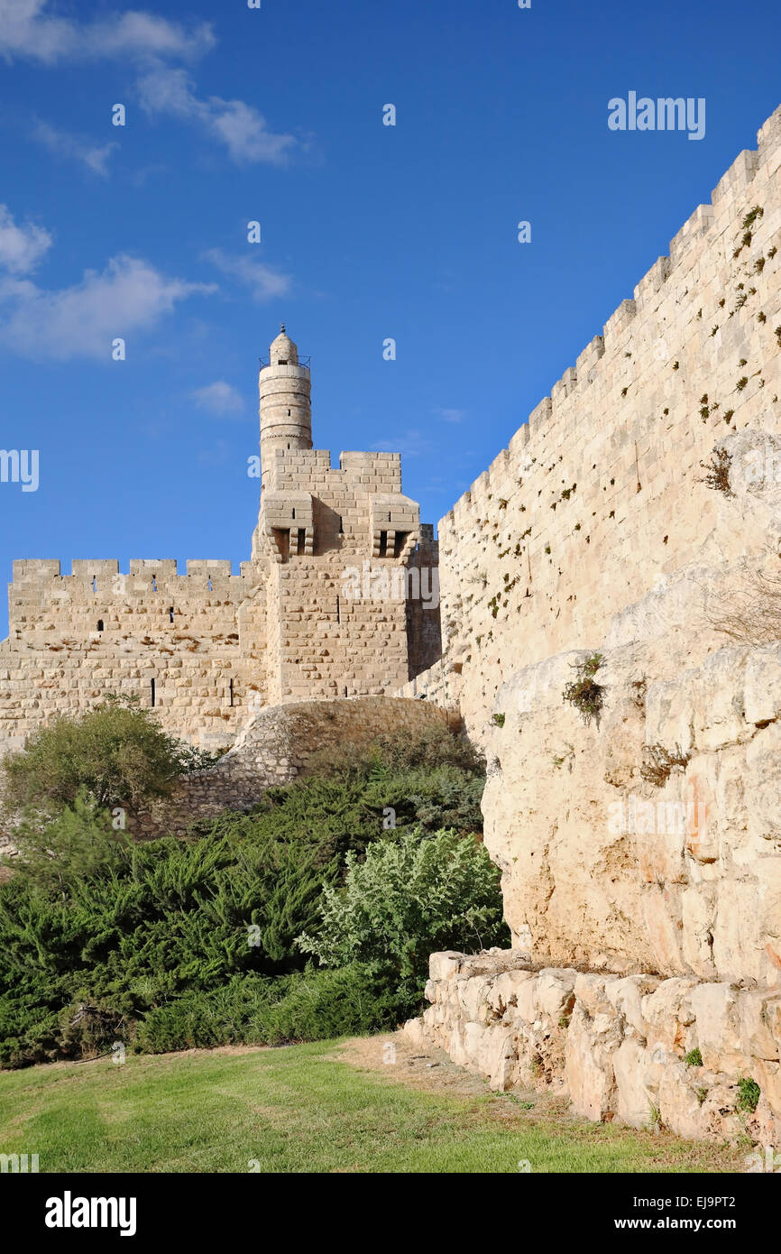 Die alten Mauern von Jerusalem Stockfoto