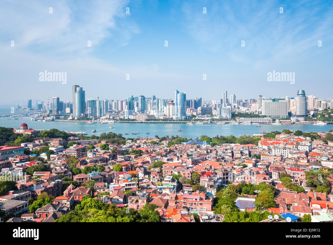 Gulangyu Insel Xiamen Skyline tagsüber Stockfoto