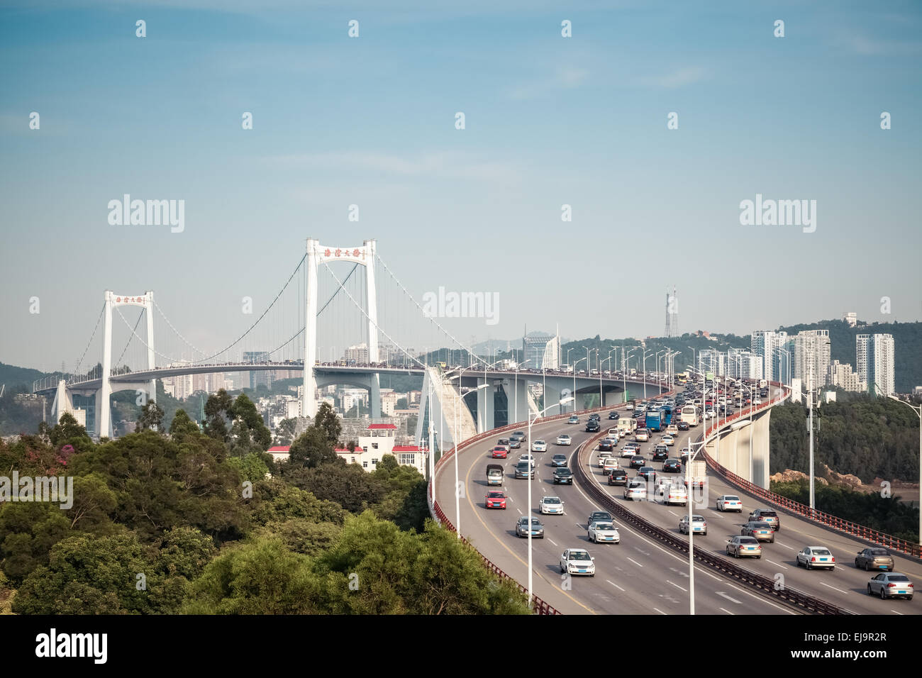 chinesischen Xiamen Haicang Brücke Stockfoto