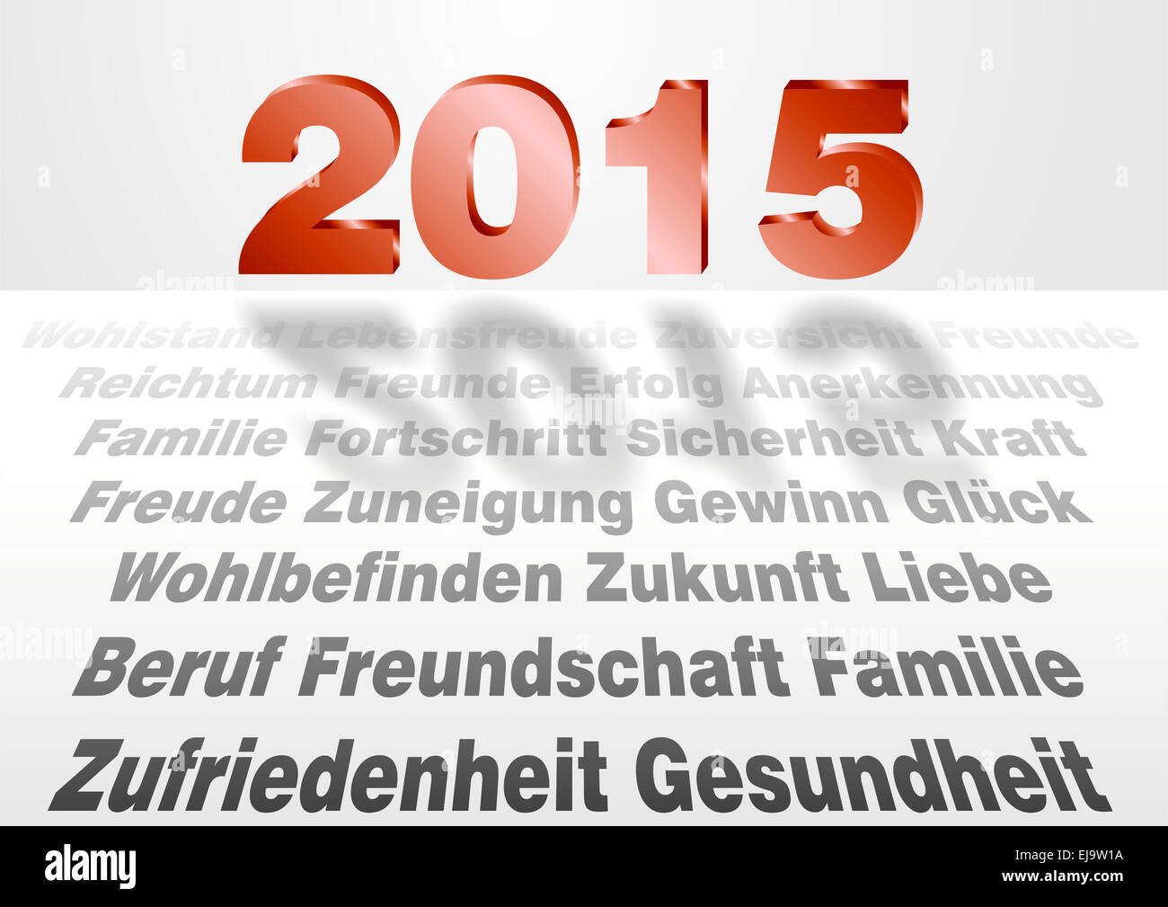 Wortwolke für Silvester 2015 Stockfoto
