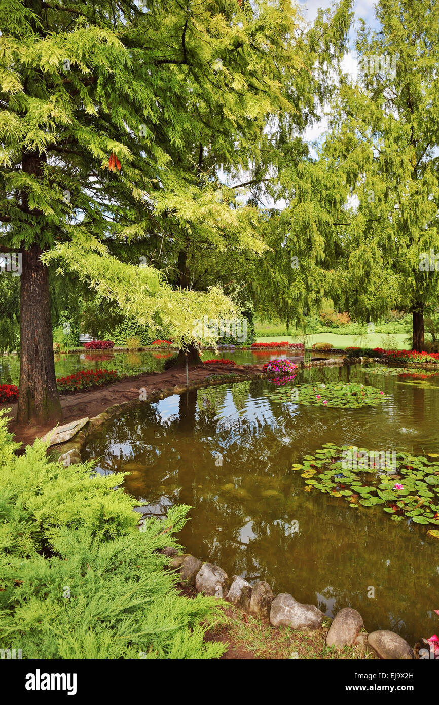 Eine ruhige Ecke des malerischen Parks Stockfoto