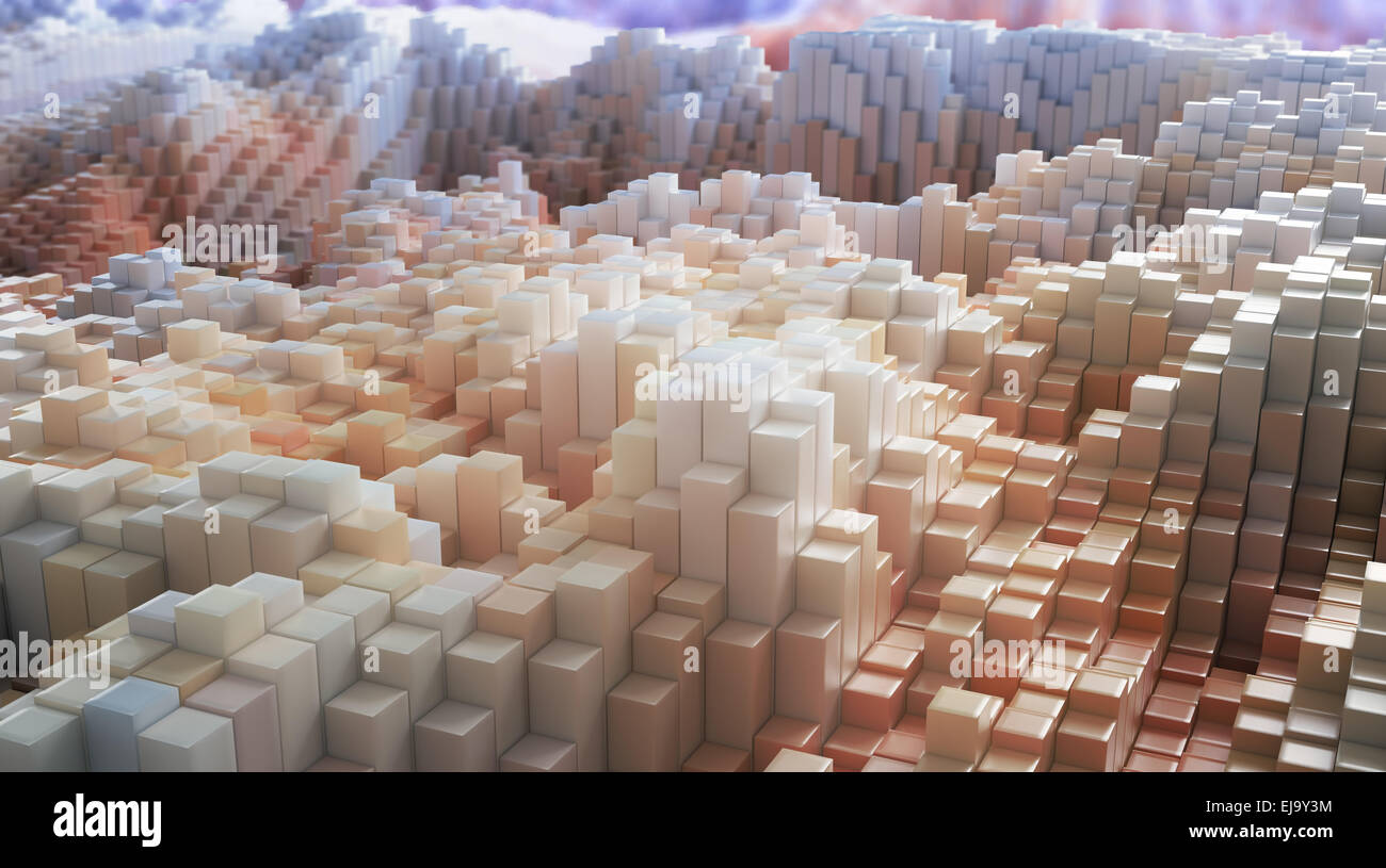 Abstrakte 3D-Hintergrund - Landschaften gerendert Stockfoto
