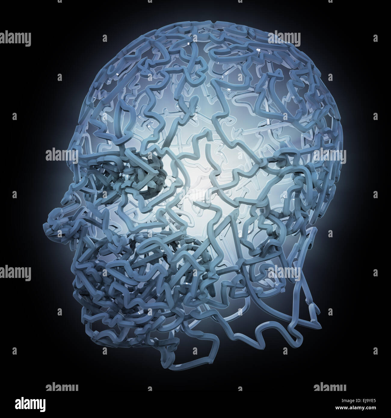 3D Abstract Bildung eines menschlichen Kopfes Stockfoto