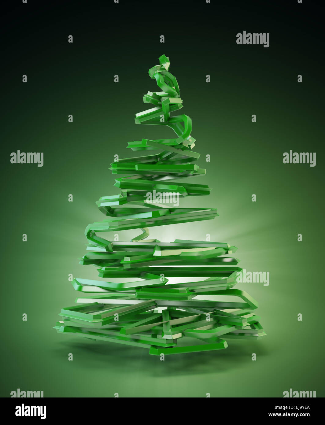 3D abstrakte stilisierten Weihnachtsbaum Stockfoto