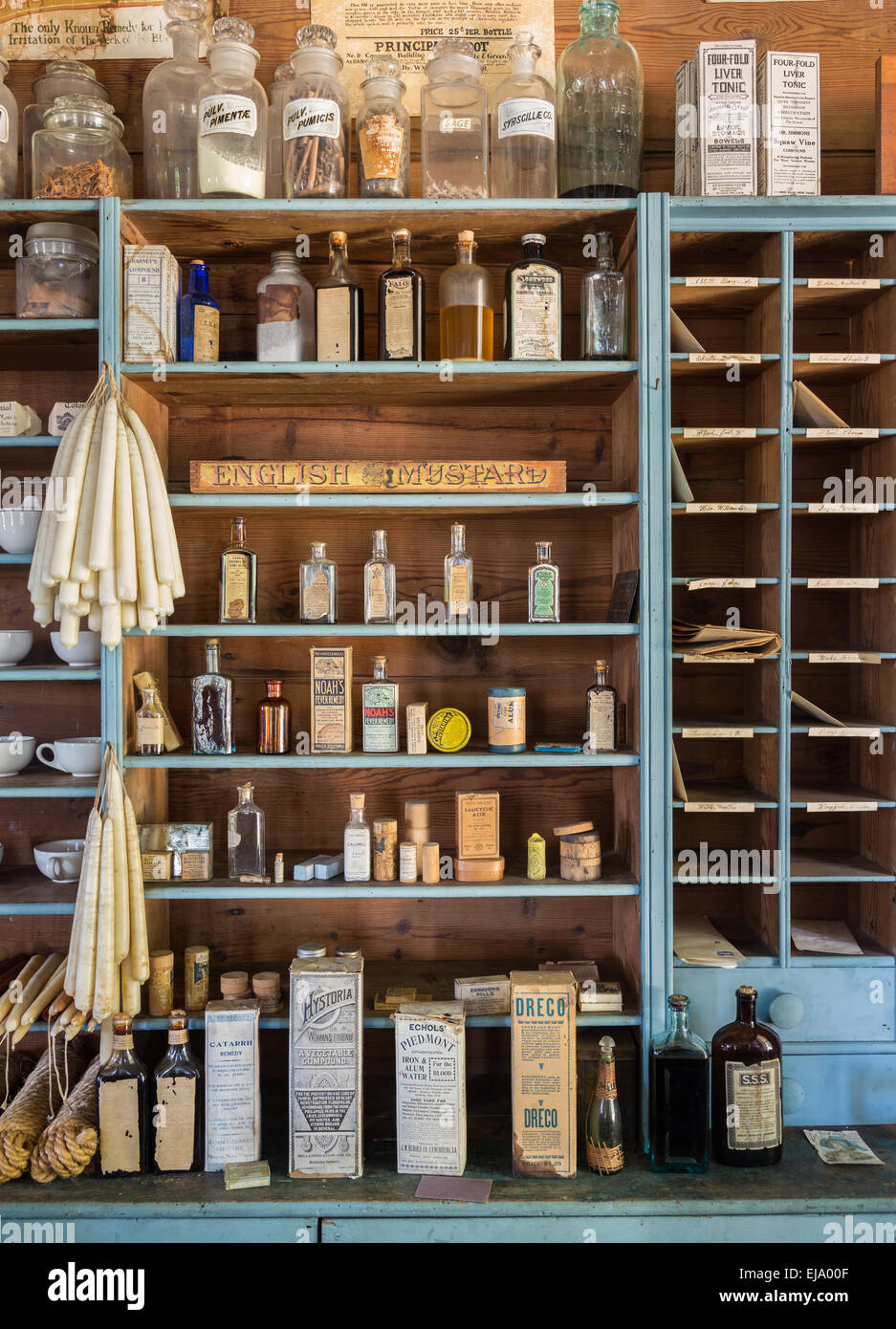 Alten Gemischtwarenladen und Heilmittel bei Appomattox Stockfoto