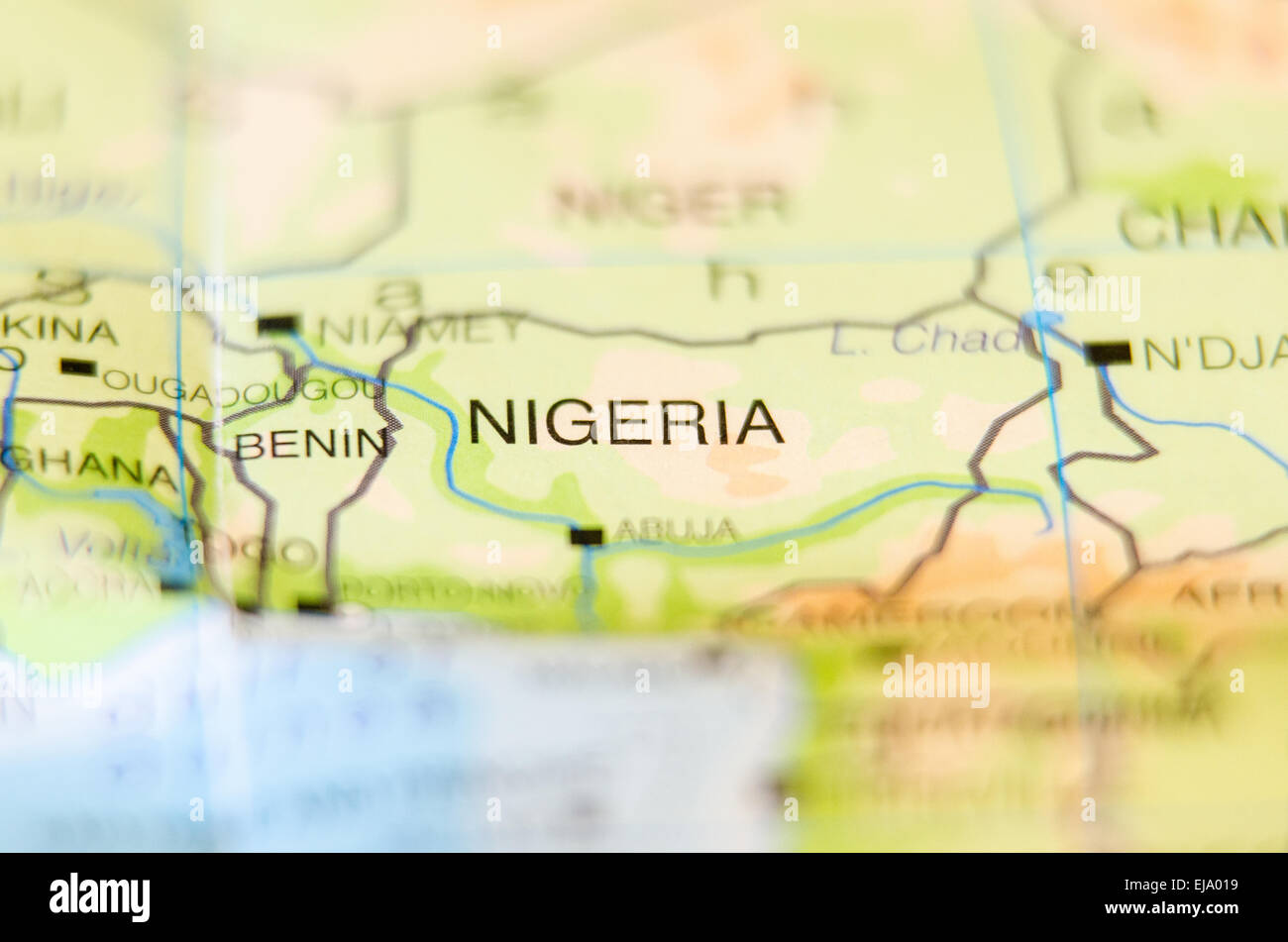 Nigeria-Land auf Karte Stockfoto