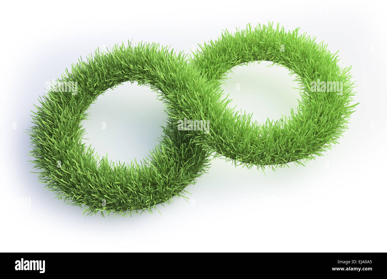 Grass Patch geformt wie ein Unendlichkeitssymbol. Stockfoto