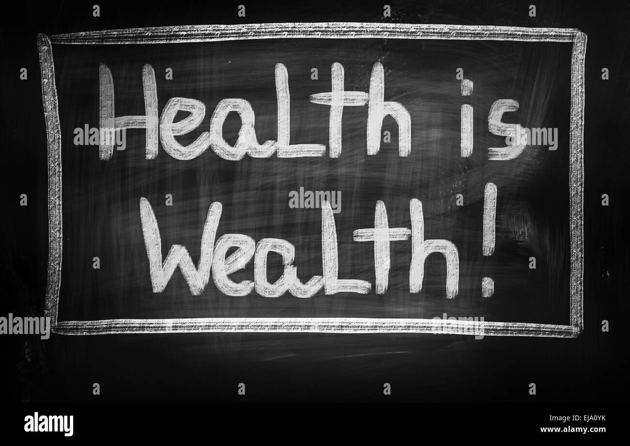 Gesundheit ist Reichtum Konzept Stockfoto