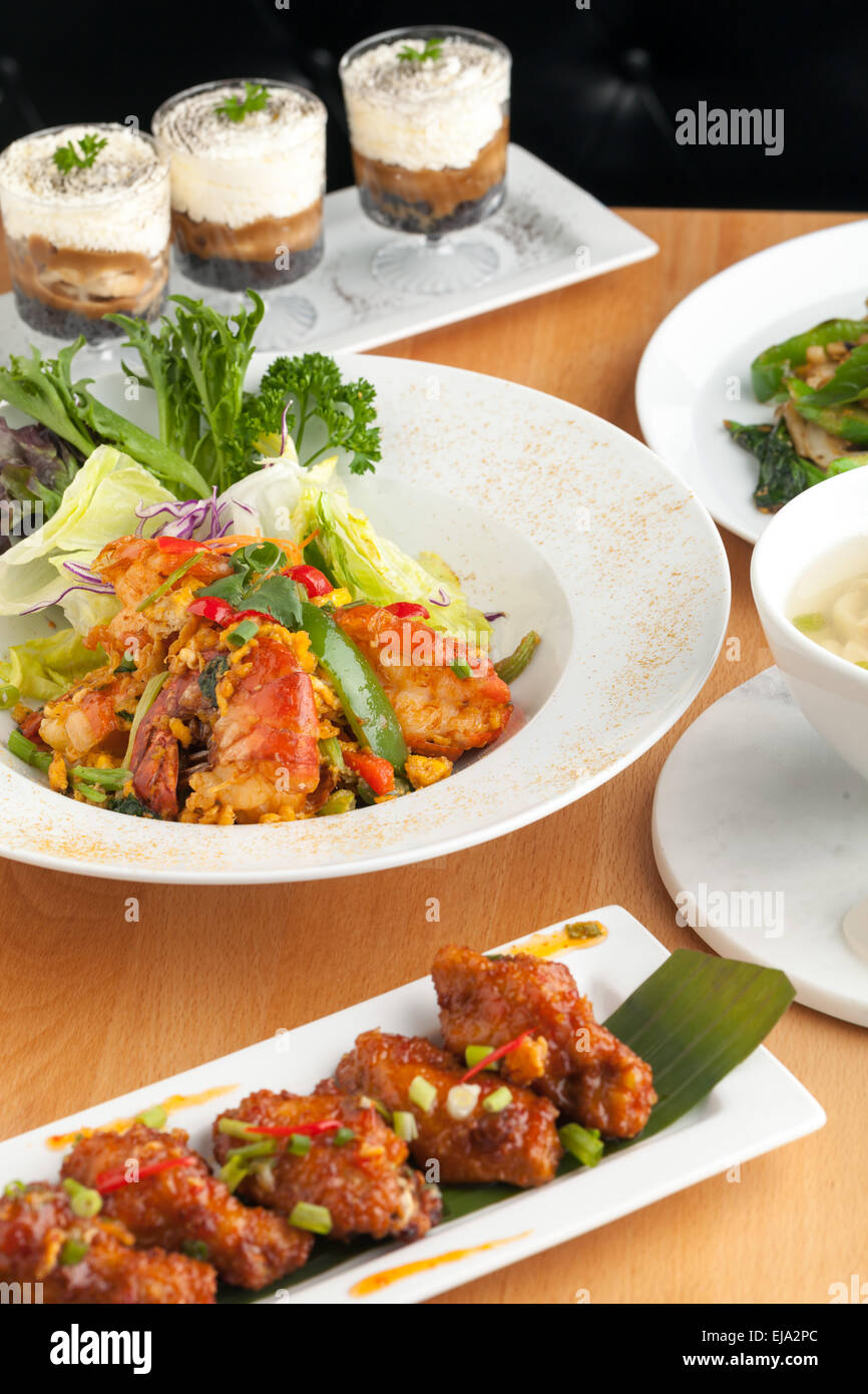 Vielzahl von Thai-Food-Gerichte Stockfoto
