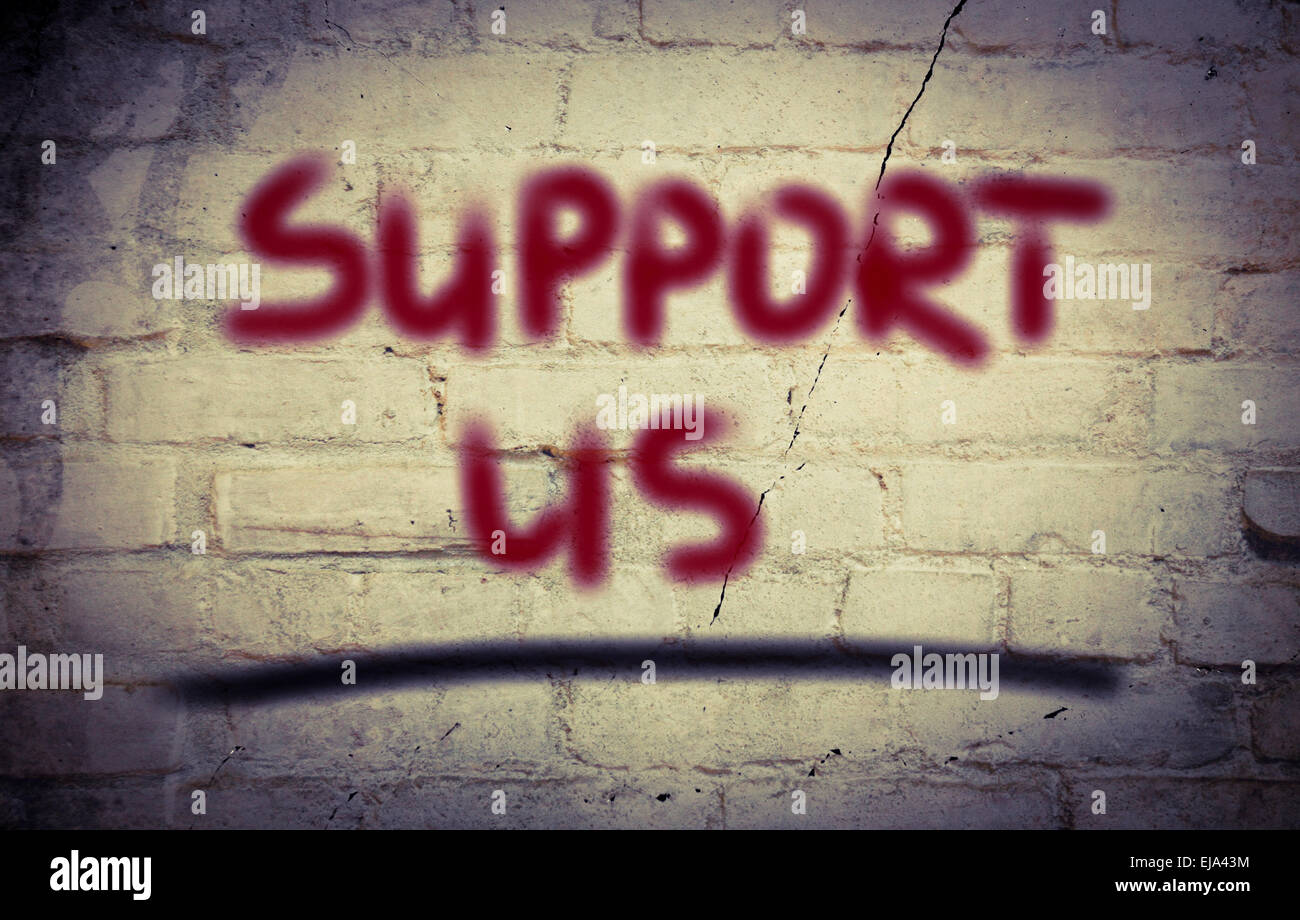 Unterstützen Sie uns Konzept Stockfoto