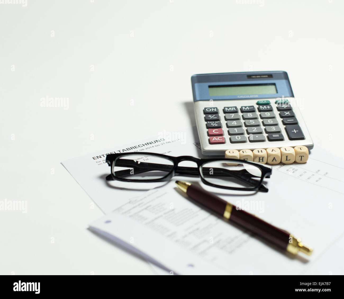 Gehaltsabrechnung Stockfoto