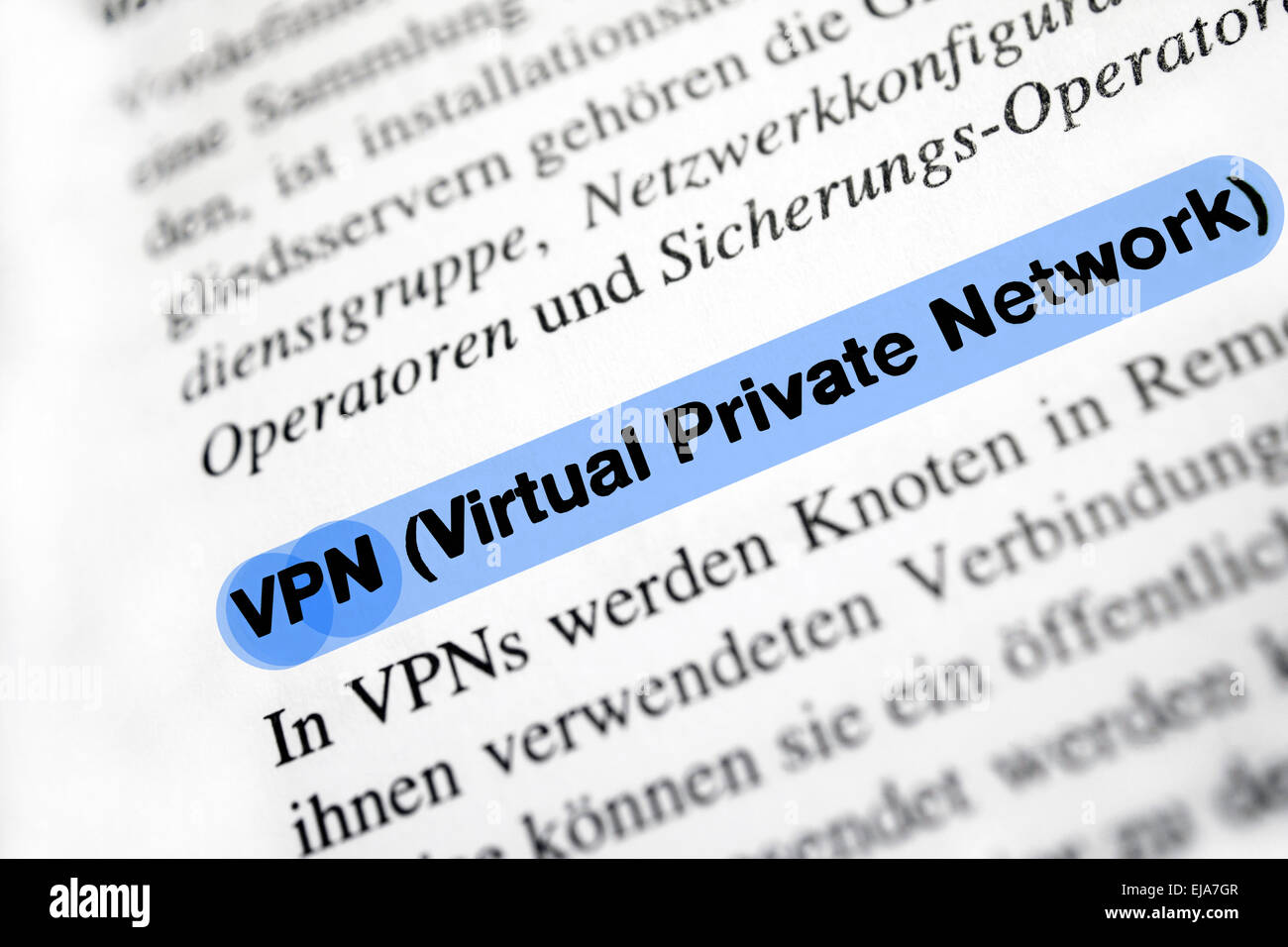 Virtual Private Network (VPN) Stockfoto