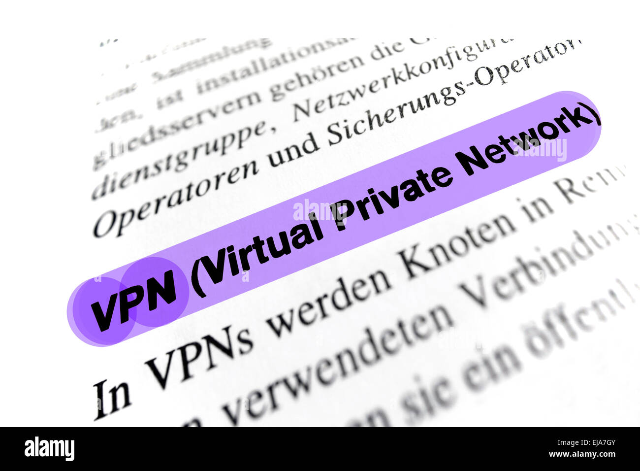 Virtual Private Network (VPN) Stockfoto