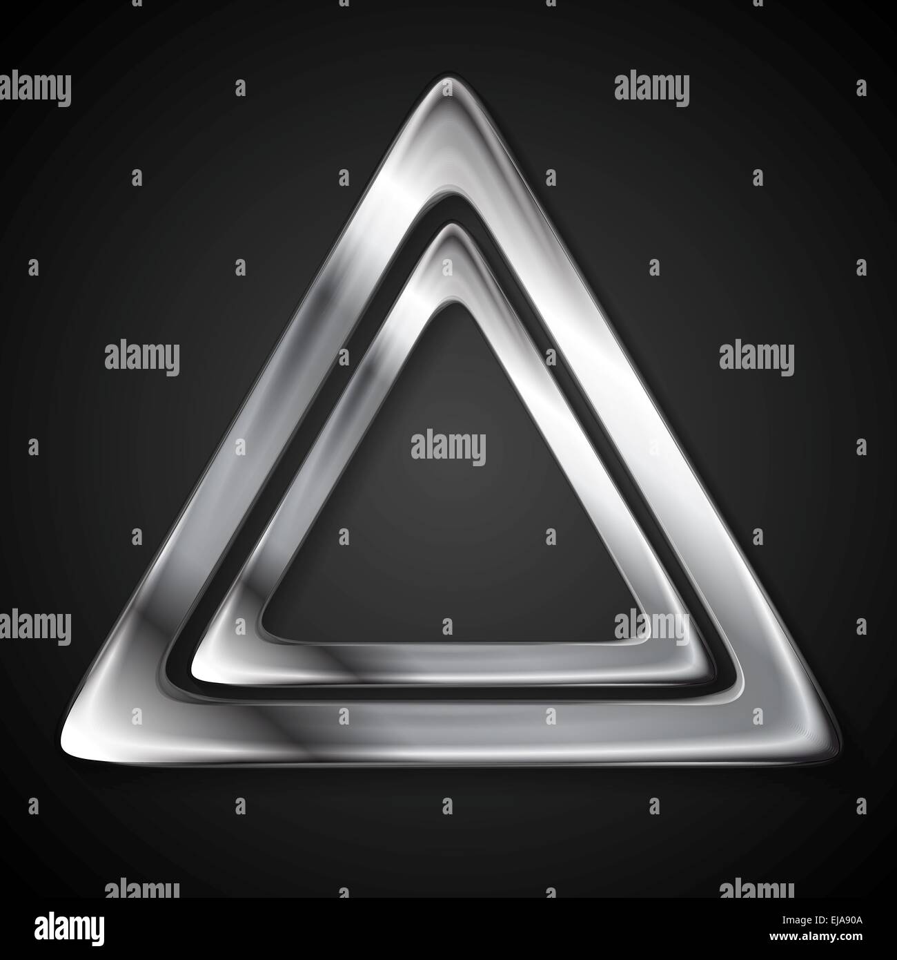 Abstrakte metallischen Dreieck-logo Stockfoto
