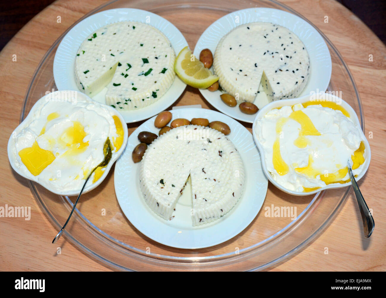 Labane und Schafskäse Stockfoto