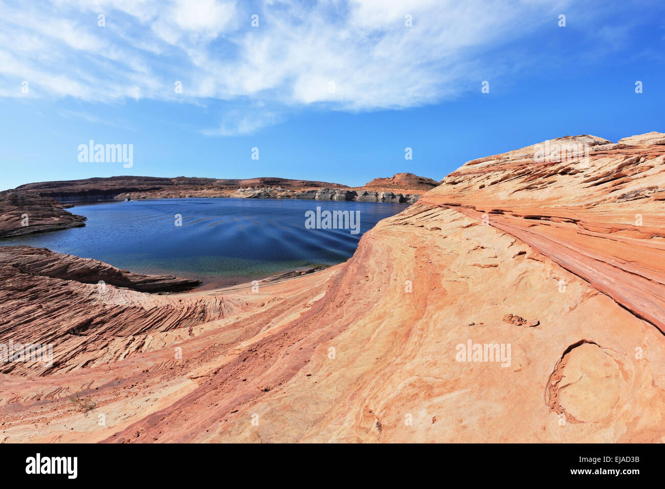 Der Lake Powell fotografiert von Fisheye-Objektiv Stockfoto