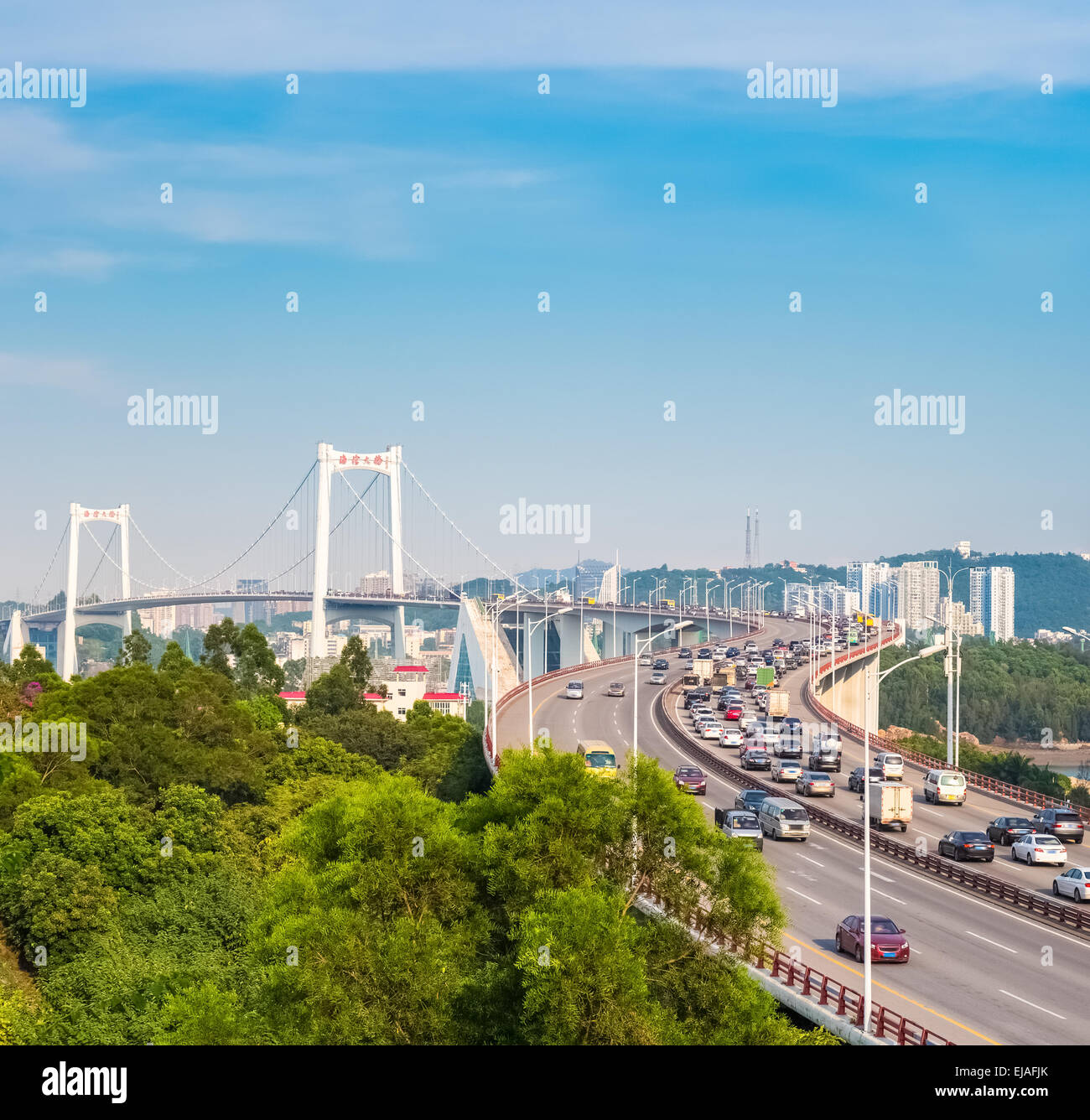 Xiamen Haicang Brücke tagsüber Stockfoto