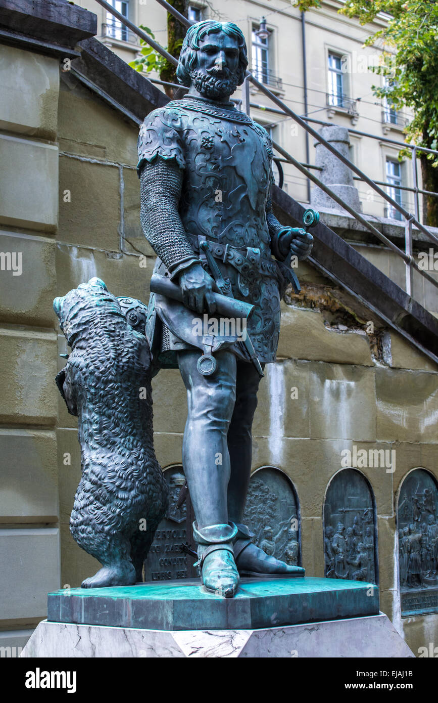 Zähringern Denkmal Statue - Bern - Schweiz Stockfoto