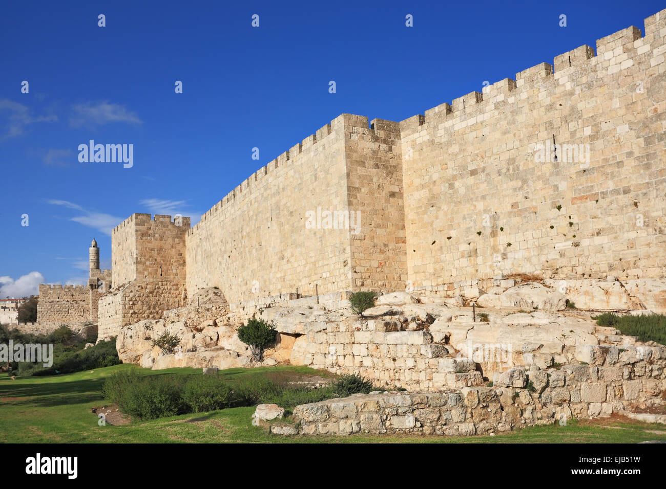 Stadtmauer von Jerusalem Stockfoto
