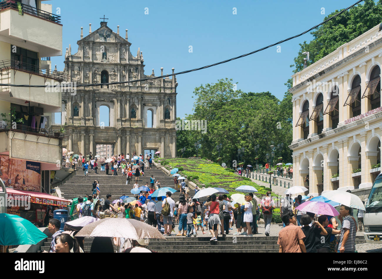 Ruinen von St. Paul in Macau Stockfoto
