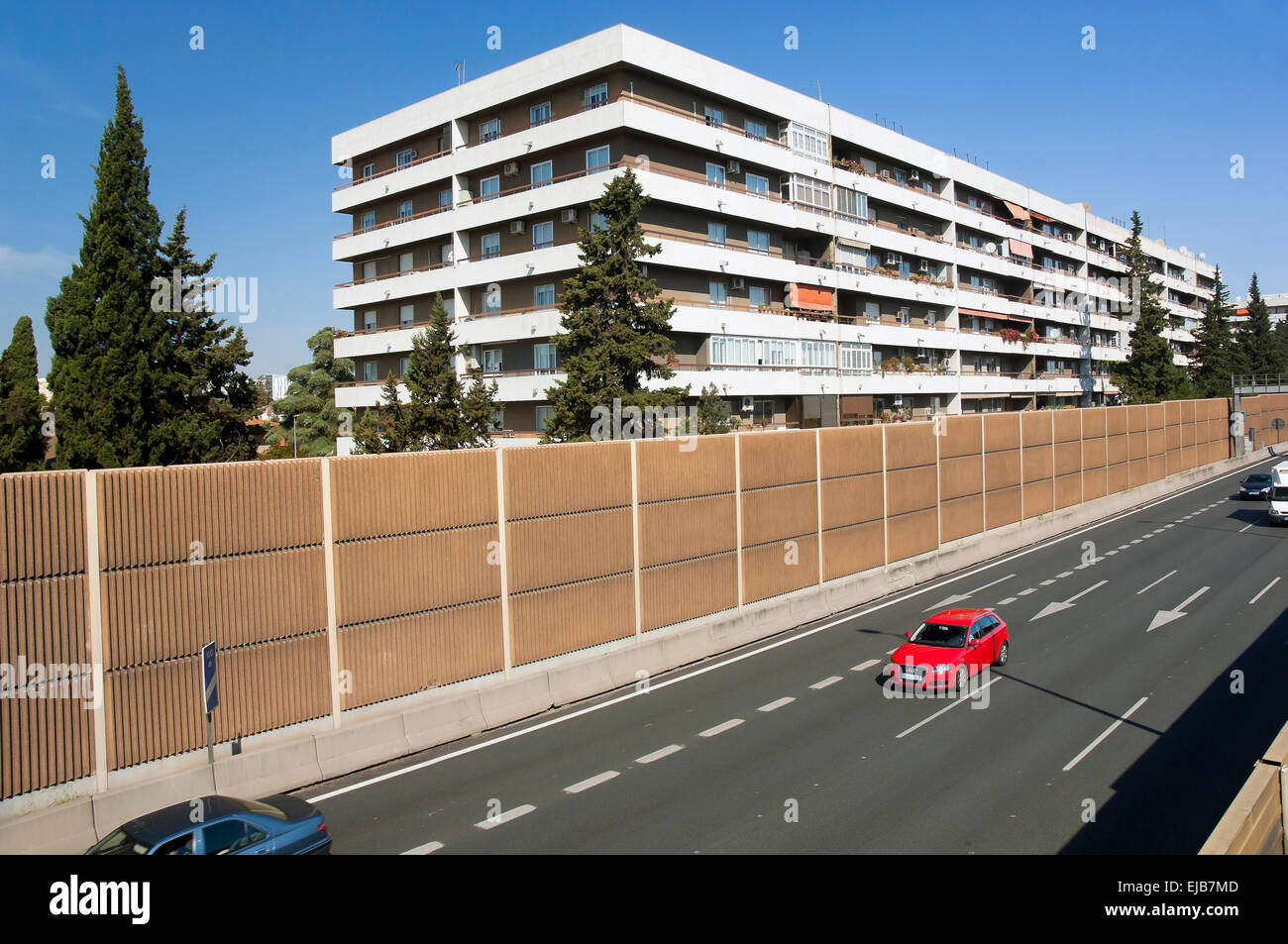 Akustischen Barrieren auf der Straße, Sevilla, Region von Andalusien, Spanien, Europa Stockfoto