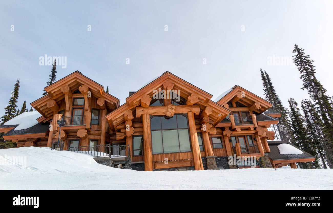 Riesige Privathaus an den Hängen des Big White Ski Resort in British Columbia, Kanada Stockfoto