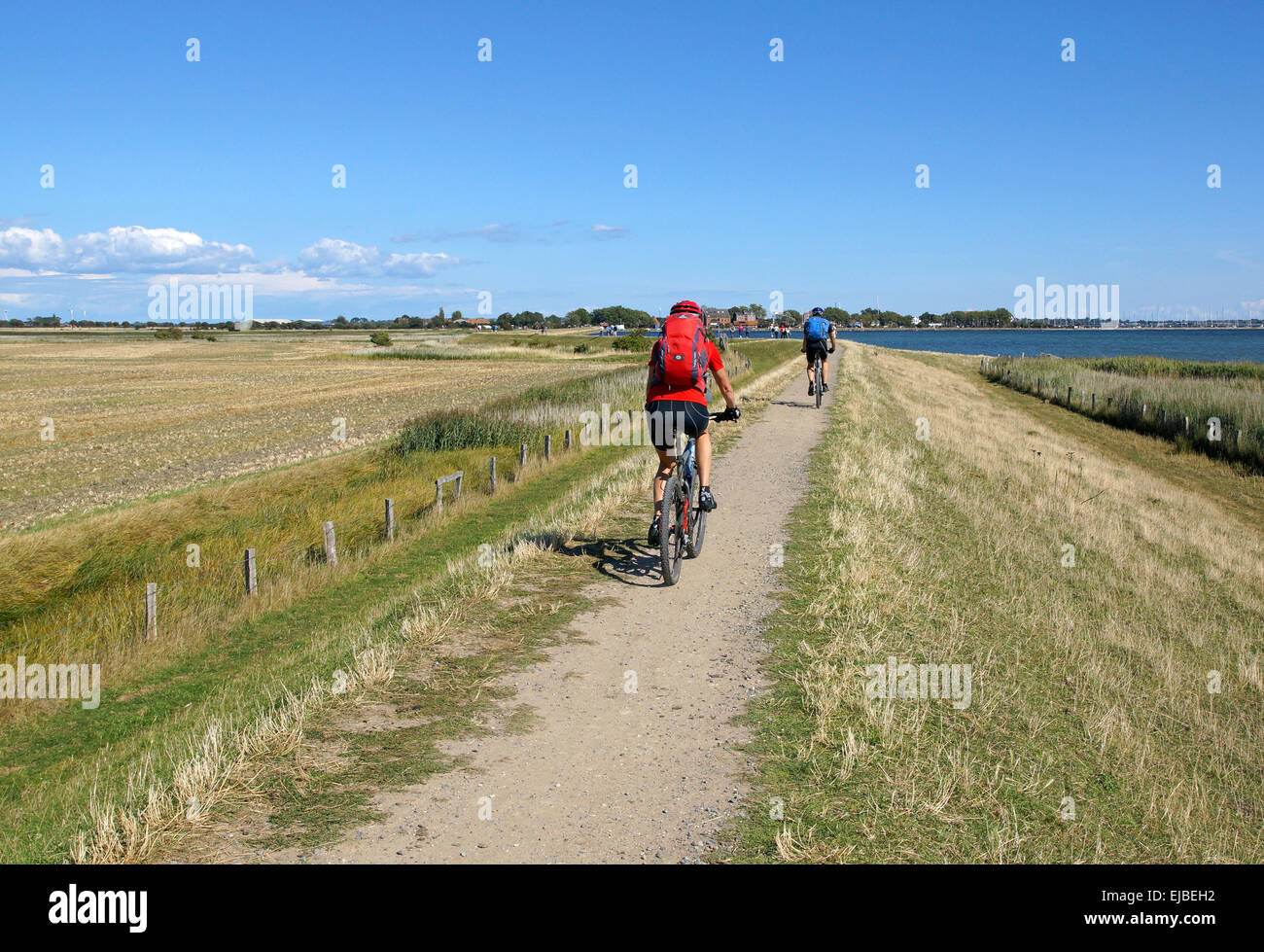 Radfahren an der Küste Stockfoto