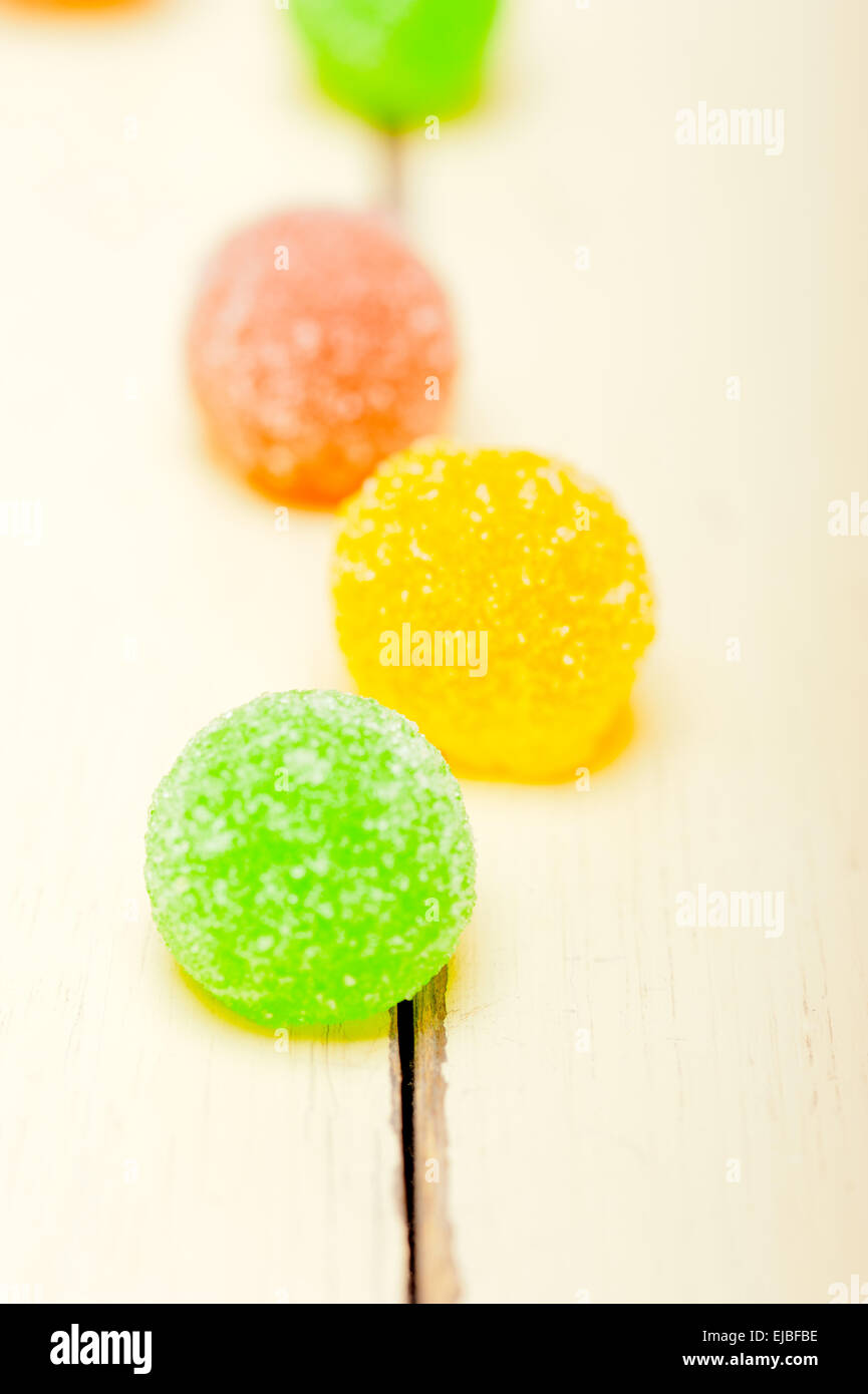 Zucker Gelee Früchte Bonbons Stockfoto