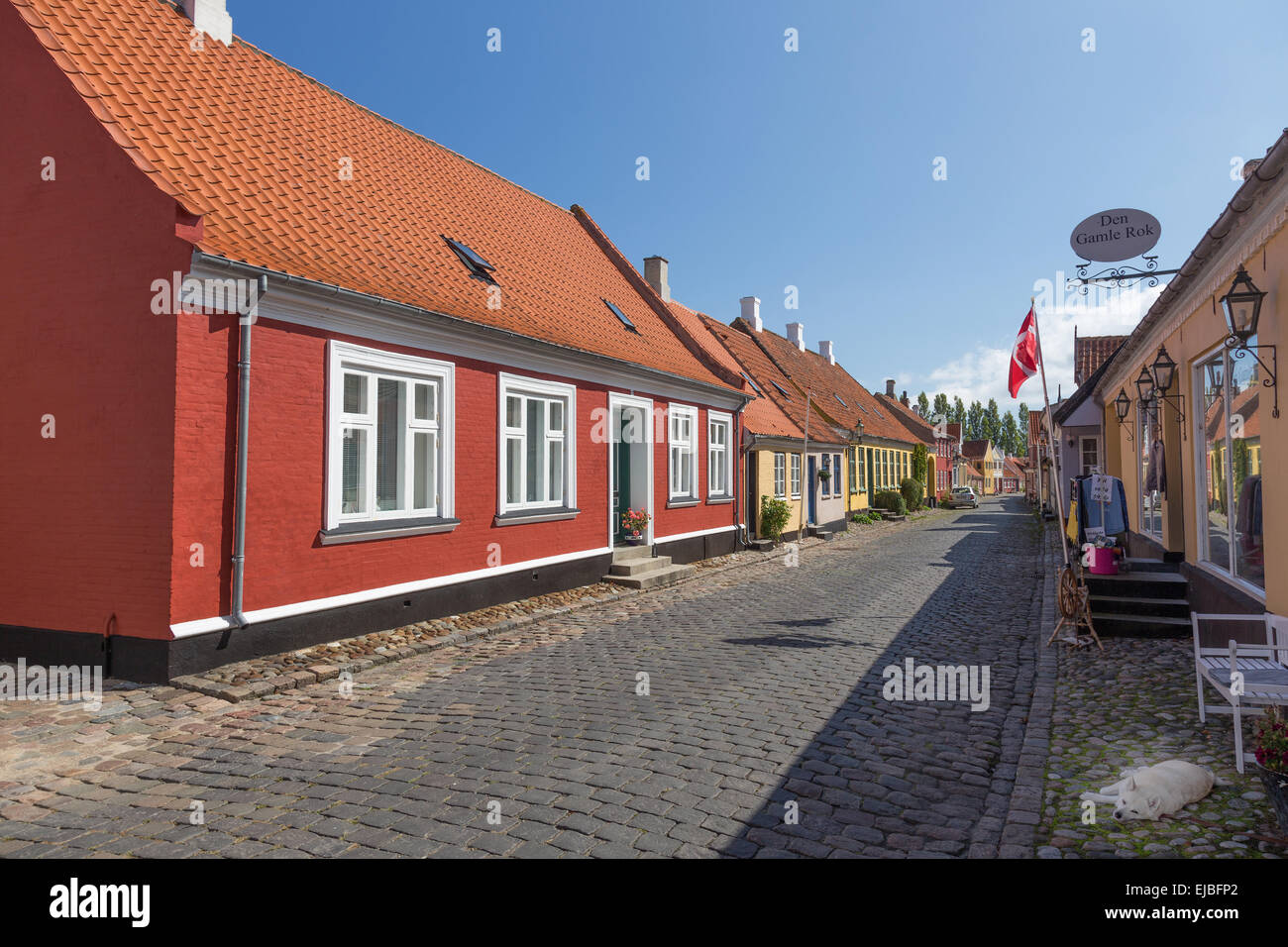 Rotes Haus Ærøskøbing Stockfoto