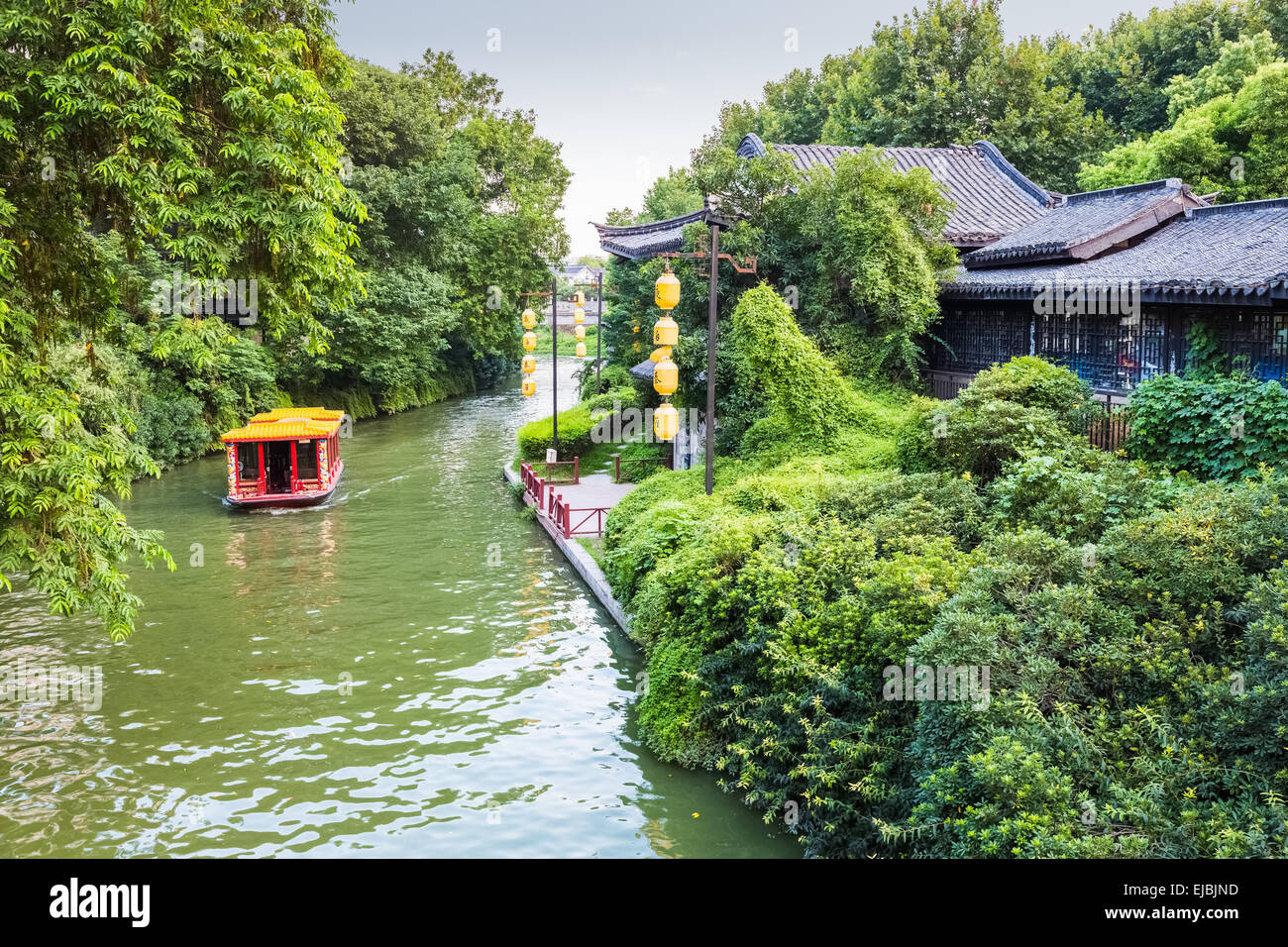 Boot in Nanjing Qinhuai Fluss-Kreuzfahrt Stockfoto