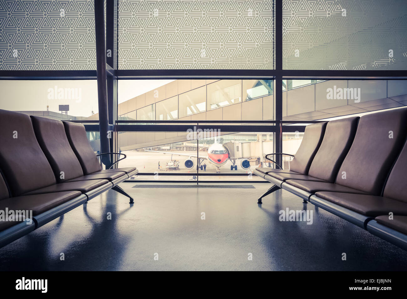 Flughafen-Wartebereich Stockfoto