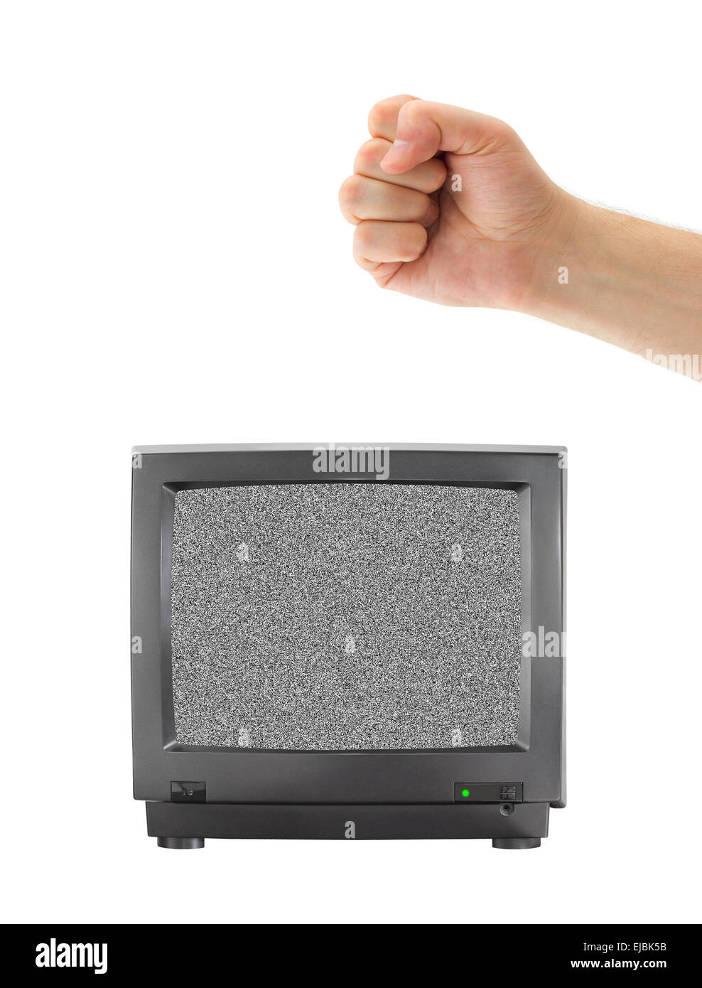 Alte TV und Faust Stockfoto