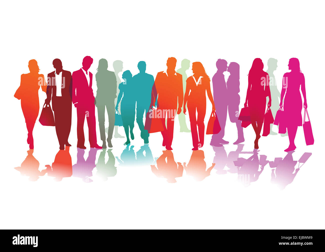 Gruppe von Menschen in der Stadt Stockfoto