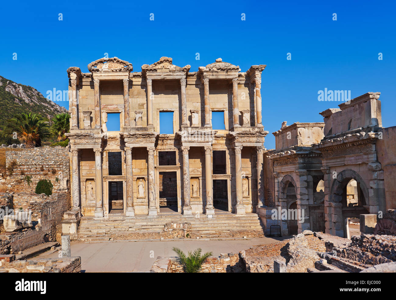 Alten Celsius Bibliothek in Ephesus-Türkei Stockfoto
