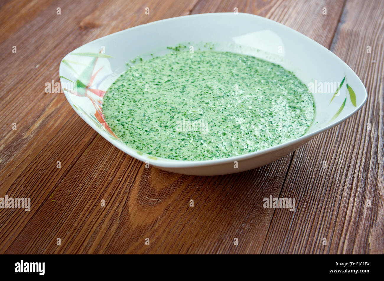 Peruanische Aji Verde Sauce Stockfoto