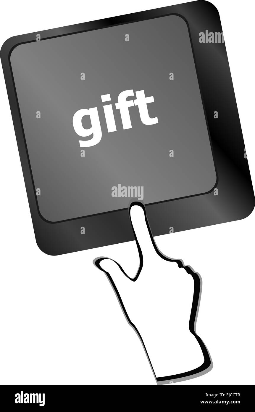Computer-Tastatur mit Geschenk Schlüssel - betriebswirtschaftlichen Hintergrund Stockfoto