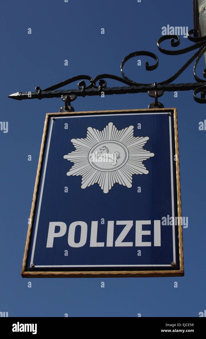 Polizei-Zeichen Stockfoto