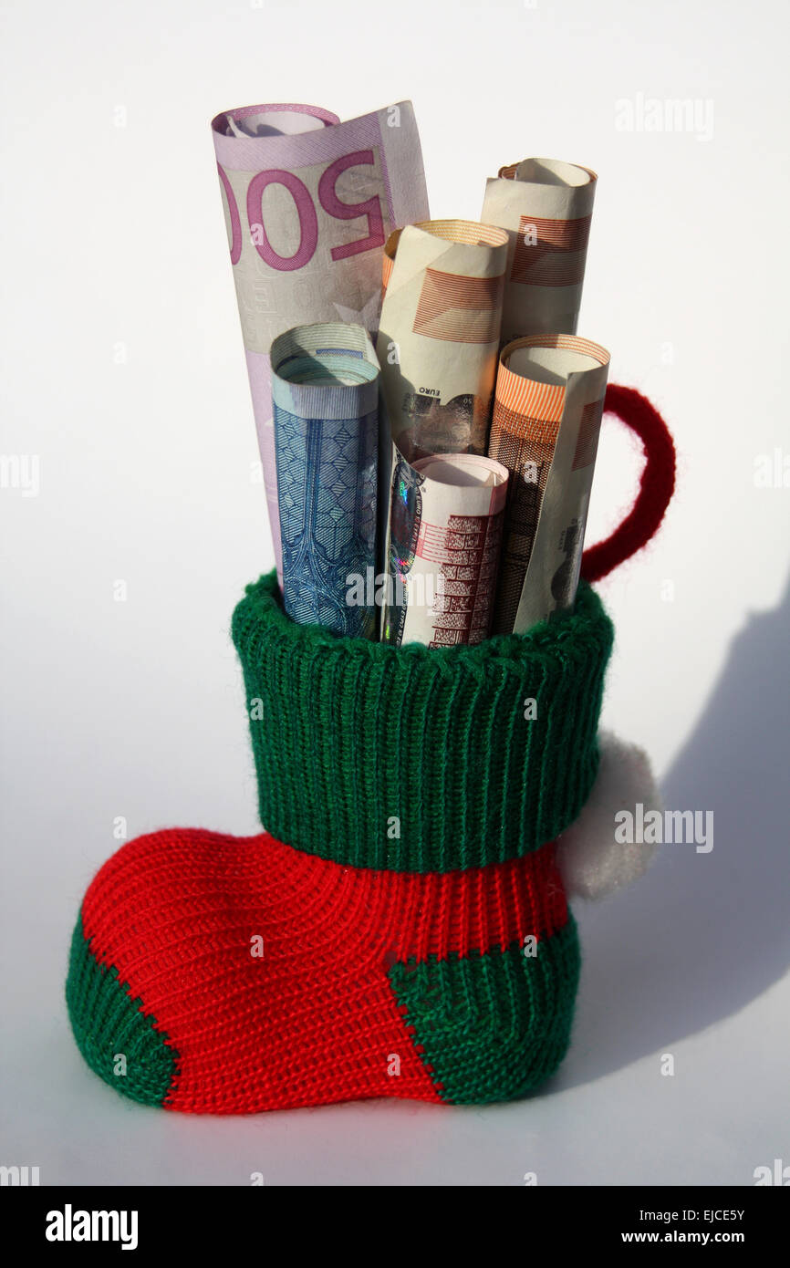 Weihnachtsgeld Stockfoto
