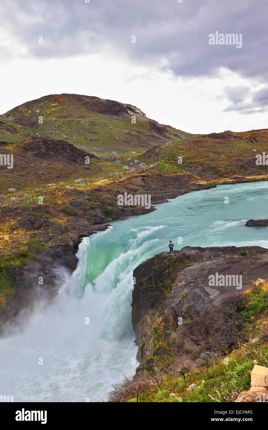 Wohlhabenden belebten Salto Grande Wasserfall Stockfoto
