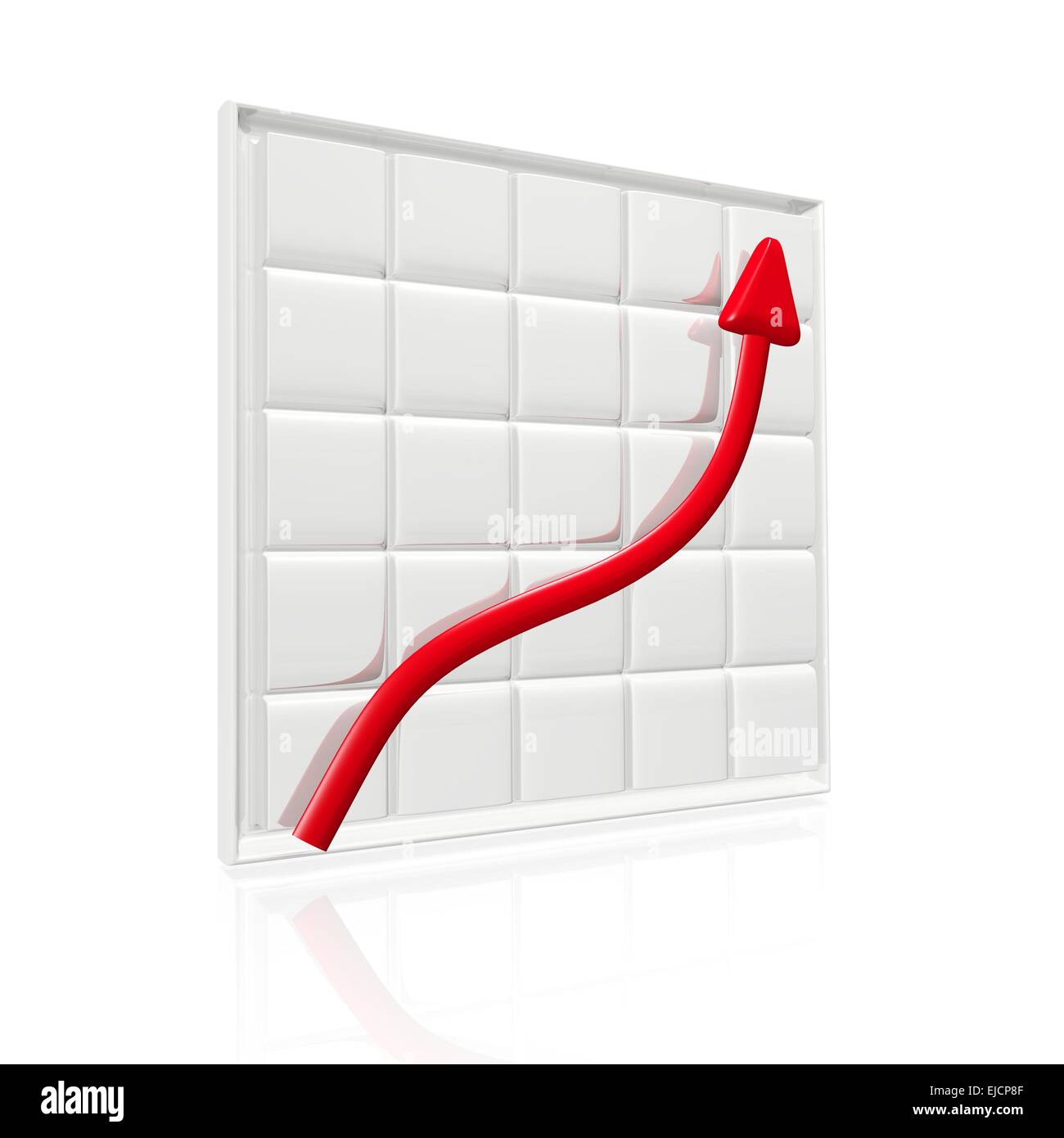 Geschäft Wachstum Pfeil auf Raster Grafik 3D Stockfoto