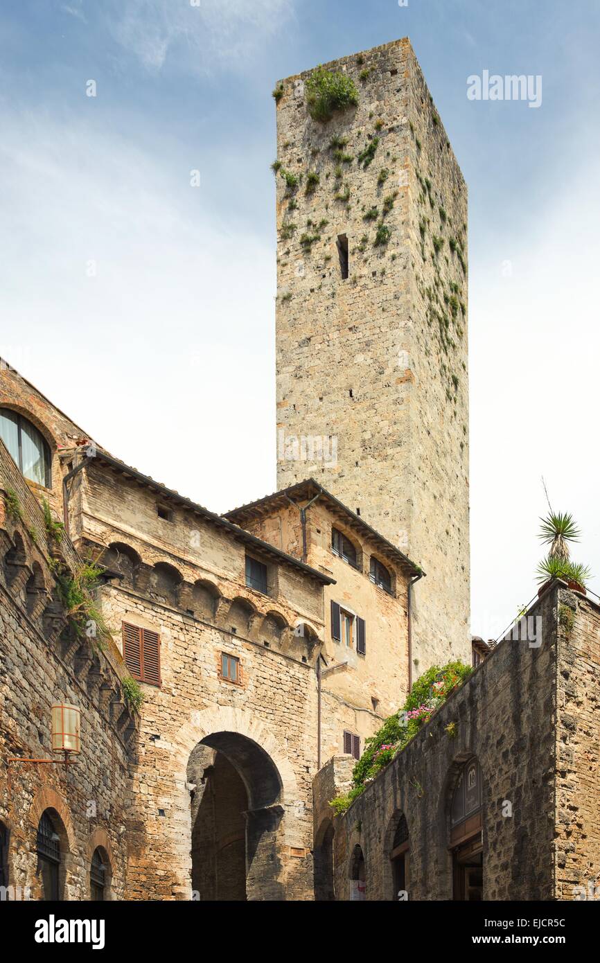 San Gimignano - Detail der lokalen Architektur Stockfoto