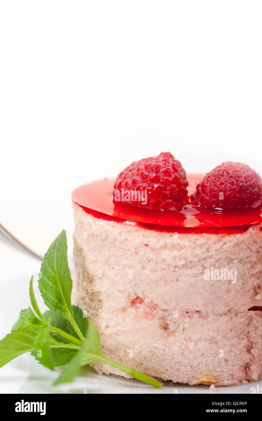 frischen Kuchen Himbeer-Mousse dessert Stockfoto