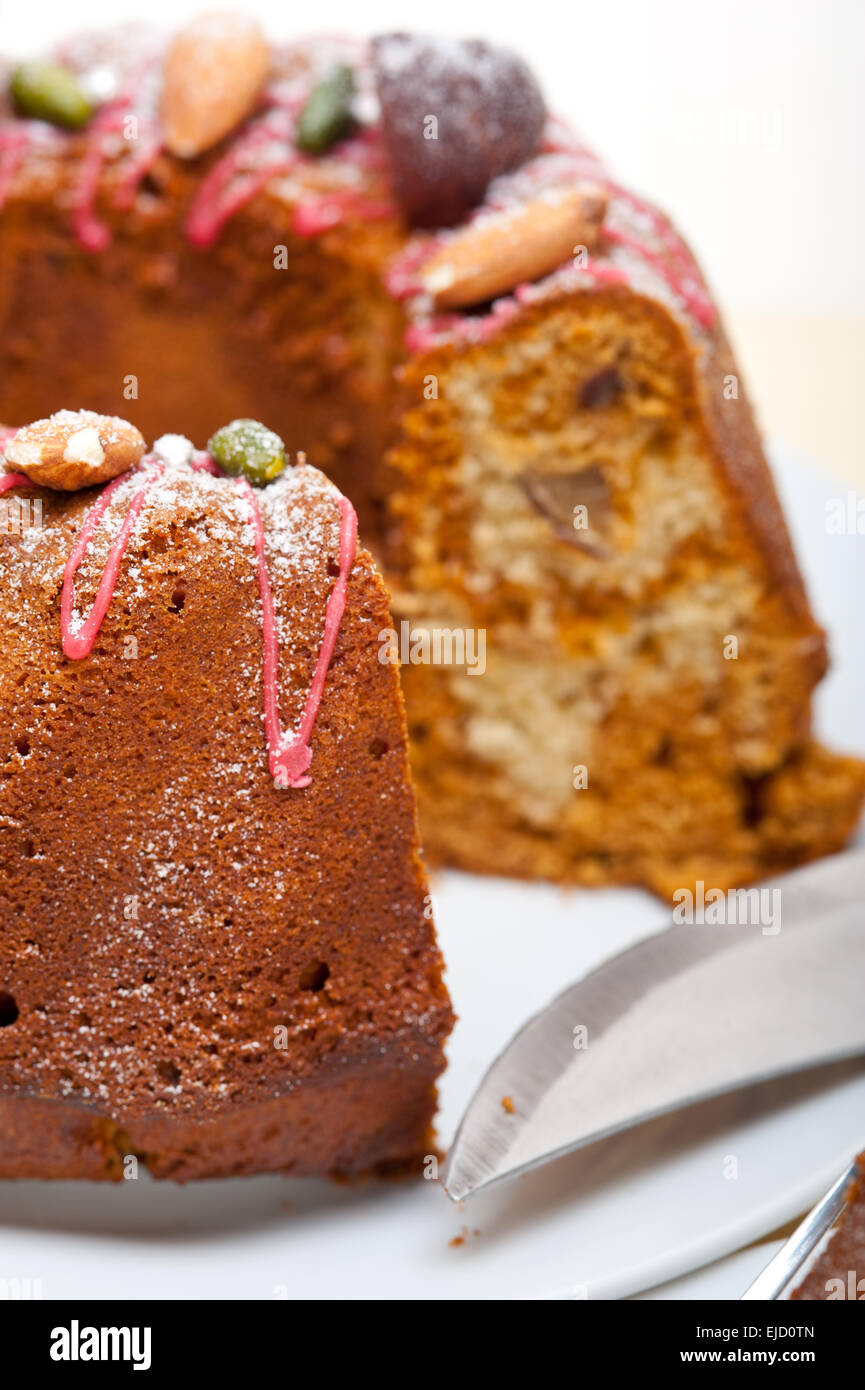 Kastanien-Kuchen-Brot-Nachtisch Stockfoto