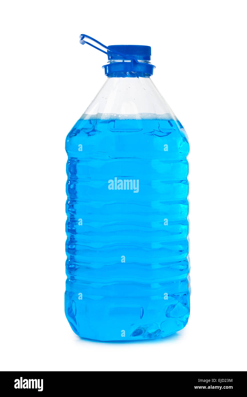 Flasche mit frostfreien Reinigungsflüssigkeit Stockfoto
